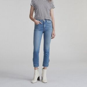 rag & bone Slim Cuffed Cigarette Jeans in Avery Wash Size 28
